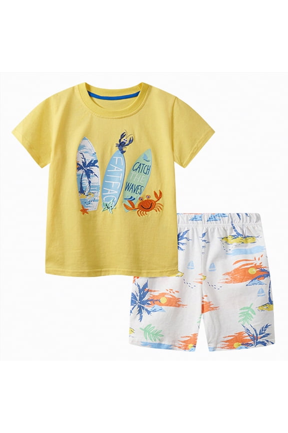 Baby Football Outfit Plus Size Birthday Outfit Toddler Boy Cartoon Tshirt Shorts Kids Set Clothes 2-7 Year