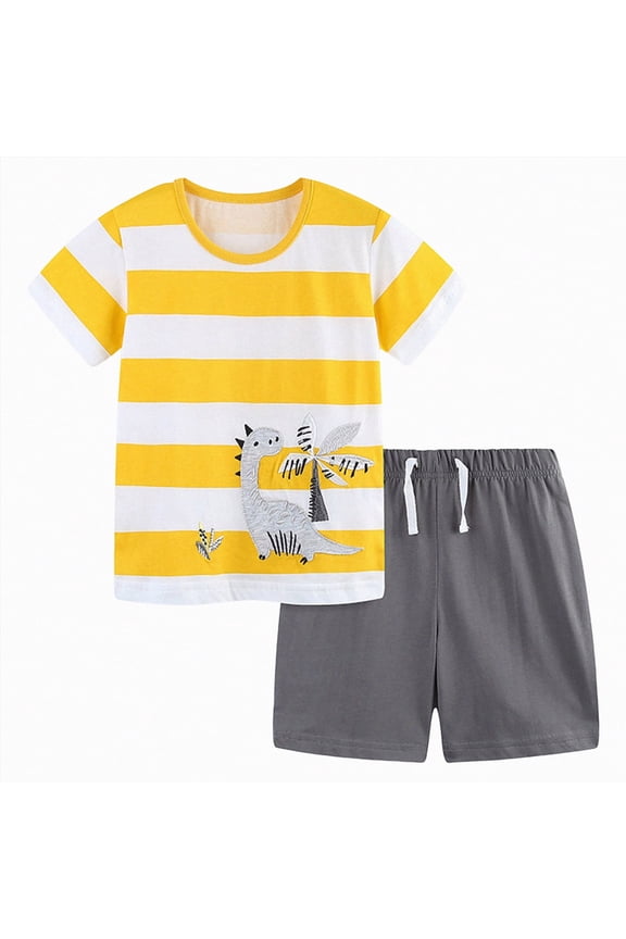 Baby Football Outfit Plus Size Birthday Outfit Toddler Boy Cartoon Tshirt Shorts Kids Set Clothes 2-7 Year