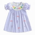 thumbnail image 1 of Xudanell Baby Girl Dress Embroidered Flower Girl Dress Bow Printed Elegant Birthday Newborn Short Sleeve Clothes, 1 of 7
