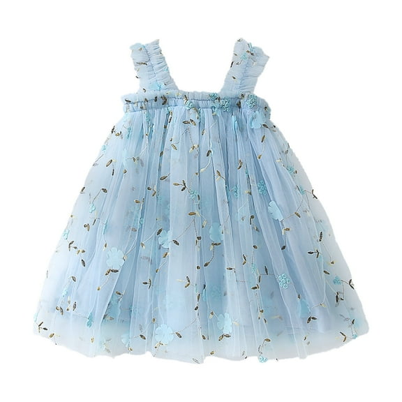 Xudanell Baby Girl Dress Princess Dress Sleeveless Embroider Baby Girl Summer Clothes Dance Floral Clothes Summer Outfits