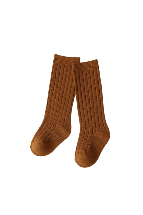 Baby Knee High Socks Long Ruffled School Middle Socks 1 Pack Bow Ribbed Solid Color Wear