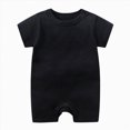 thumbnail image 1 of Xudanell Baby Onesies,Newborn Onesies Boy,Summer Short Sleeve Thin Cotton Newborn Clothes Baby Jumpsuit Cute Print Clothes for Boys Girls (Black, 12-18 Months), 1 of 3