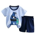 thumbnail image 1 of Xudanell Baby Outfits Boy Cute Shirts 2t 3t 4t 5t 6t Going Home Outfit Girl Daily Home Toddler Boy Clothes Light Blue 5-6 Years, 1 of 4