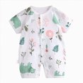 thumbnail image 1 of Xudanell Baby Rompers Boy Summer Baby Boy Summer Clothes Newborn Romper Short Sleeve Bodysuit Infant Clothing 0 3 6 9 12 18 24 Months (Light Purple, 3-6 Months), 1 of 5