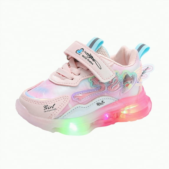 Xudanell Baby Sneakers Toddler Light up Shoes Led Platform Sneakers Walking Slip on Boys Tennis Shoes Casual Wear