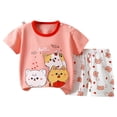 thumbnail image 1 of Xudanell Baby Toddler Kids Viscose from Bamboo Pajamas Set Pjs 2pcs 18M-8Y (Light Pink, 4-5 Years), 1 of 1