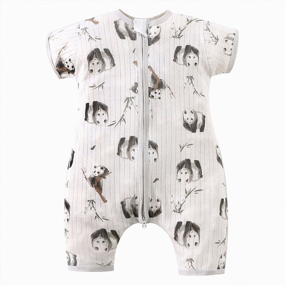 Xudanell Babys Girl and Boys Rompers Playful Adorable Graphic Printed Rompers Comfortable Button-Up Rompers (White,9-12 Months)