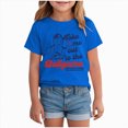 thumbnail image 1 of Xudanell Baseball Shirts for Girls Boys Game Day Short Sleeve Shirt Toddler Kids Baseball Team Fan Tee top (Blue, 7-8 Years), 1 of 4