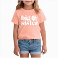 thumbnail image 1 of Xudanell Big Sister Shirt for Girls Toddler Sis Announcement Short Sleeve Graphic Tee Tops (Orange, 11-12 Years), 1 of 4
