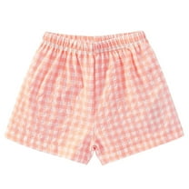 Xudanell Bike Shorts for Girls Little Girl Outside Wear Shorts Bottoms Versatile Plaid Cool Shorts Girls Softball Pants Pink 7-8 Years