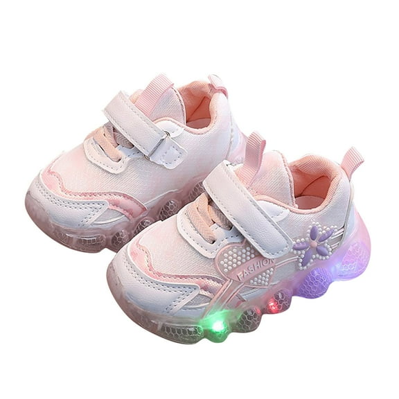 Xudanell Black Sneakers Light Sport Baby Shoes Children Led Shoes Slip on Toddler Boy Shoes Pink