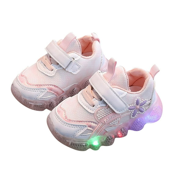 Xudanell Black Sneakers Light Sport Baby Shoes Children Led Shoes Slip on Toddler Boy Shoes Pink