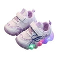 thumbnail image 1 of Xudanell Black Sneakers Light Sport Baby Shoes Children Led Shoes Slip on Toddler Boy Shoes Purple, 1 of 6