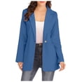 thumbnail image 1 of Xudanell Blazers For Women Business Casual Long Sleeve Lapel Open Front Blazer Jackets Slim Fit Work Suits Coat (Blue,M), 1 of 4