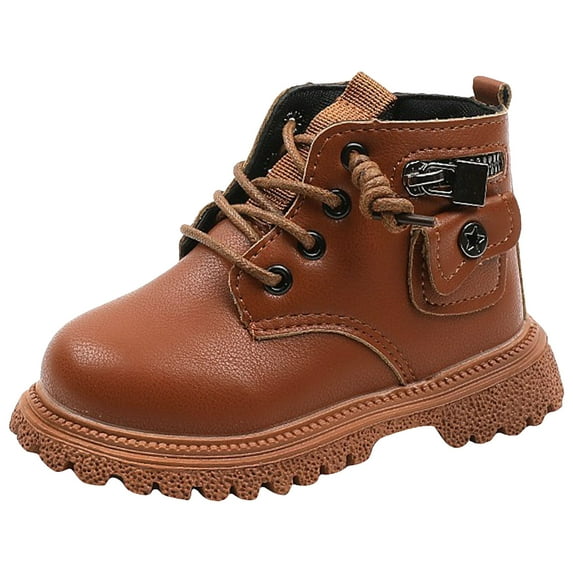 Xudanell Boots for Girls Soft Soled Toddler Boots Girl Single Baby Shoes with Zipper