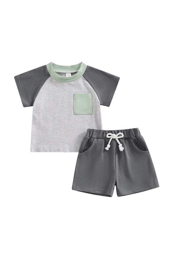 Boy Baby Clothes Boys Summer Color Block Outfits 3 6 9 12 18 24 Months Cotton Outfits