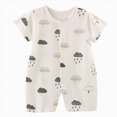 thumbnail image 1 of Xudanell Boy Romper Short Sleeve Boy Outfit Romper Short Sleeve Infant Cute Jumpsuit Spring Summer Clothes 0 6 9 12 18 24 Months (Beige,6-12 Months), 1 of 4