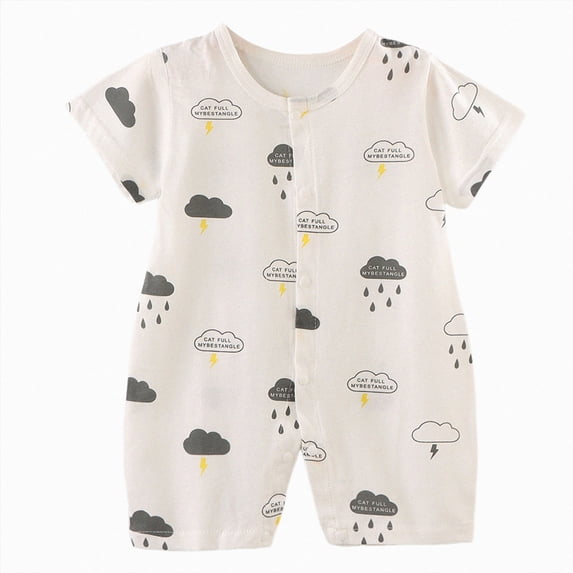 Xudanell Boy Romper Short Sleeve Boy Outfit Romper Short Sleeve Infant Cute Jumpsuit Spring Summer Clothes 0 6 9 12 18 24 Months (Beige,6-12 Months)