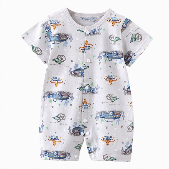 Xudanell Boy Romper Short Sleeve Boy Outfit Romper Short Sleeve Infant Cute Jumpsuit Spring Summer Clothes 0 6 9 12 18 24 Months (Blue,0-6 Months)