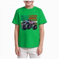 thumbnail image 1 of Xudanell Boys 4th of July T-Shirt Kids American Tee Monster Trucks Tractor Independence Day Patriotic Tops Short Sleeve 2-7 Years (9-10 Years,Green), 1 of 4