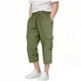thumbnail image 1 of Xudanell Boys Athletic Pants Boys Cargo Long Shorts Wide Leg Biker Shorts with Pockets, 1 of 6