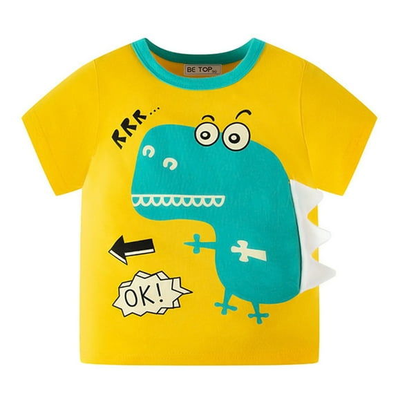 Xudanell Boys Birthday Shirt Kids Print Tee Crew Neck for Beach Graphic Cotton Shirt Top