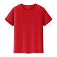thumbnail image 1 of Xudanell Boys Fashion Summer Casual Short Sleeved Round Neck Solid Color T Shirt Top Breathable Lightweight Kids T Shirt, 1 of 8