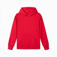 thumbnail image 1 of Xudanell Boys Hoodies 5-16 Years Long Sleeve Pullover Basic Solid Hooded Sweatshirts for Boy (11-12 Years, Red), 1 of 5