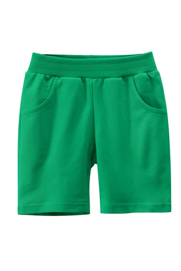 Boys Khaki Shorts Candy Colored Cotton Short Sports Pants Boys Cotton Shorts Green 4-6 Years