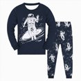 thumbnail image 1 of Xudanell Boys Pajamas 100% Cotton Planet Pjs Toddler 2 Piece Sleepwear Kids Clothes Set Blue for Size 7-8 Years, 1 of 4