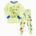 thumbnail image 1 of Xudanell Boys Pajamas 100% Cotton Toddler Clothes Set Planet Dinosaur Long Sleeve Sleepwear 2 Piece Kids Pjs Size 3-10 Years Light Green,Size 7-8 Years, 1 of 9