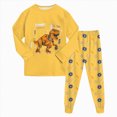 thumbnail image 1 of Xudanell Boys Pajamas 2 Piece Pj Set Snug Fit Long Sleeve Top and Pants Cozy Sleepwear Yellow for Size 7-8 Years, 1 of 7