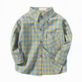 thumbnail image 1 of Xudanell Boys Plaid Shirts Checkered Top Coat Long Sleeve Shirts Baby Clothes Boy Outwear Mint Green 17-18 Years, 1 of 5