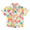 thumbnail image 1 of Xudanell Boys Shirts Floral Gentle Tops Cartoon Blouse Boys Button Down Shirt Short Sleeve for Hawaii Beach Yellow 3-4 Years, 1 of 7