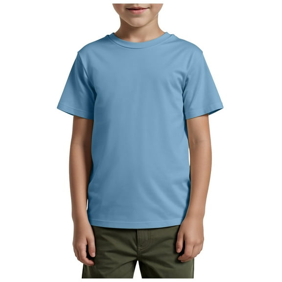 Xudanell Boys Shirts Kids Shirt Children's Short Sleeved Tops Solid Color Short Sleeved Multiple Styles Birthday Shirt Summer Fashionable T Shirt