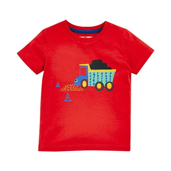 Xudanell Boys Shirts Summer Clothes Car Graphic Tees Baby Soft Round Neck Shirts