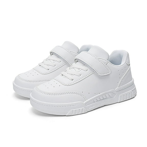 Xudanell Boys Shoes Leather Solid Color Board Shoes Small White Shoes Small Black Shoes Boys Sneakers White