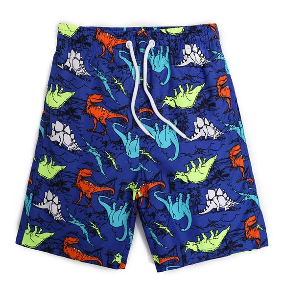 Xudanell Boys Shorts Stretch Swim Trunks Summer Palm Leaves Beach Board Shorts Blue 10-12 Years