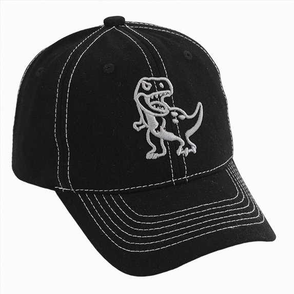 Xudanell Boys' Skull Dinosaur Hat, Embroidered Dino Washed Baseball for Kids Age 3-11