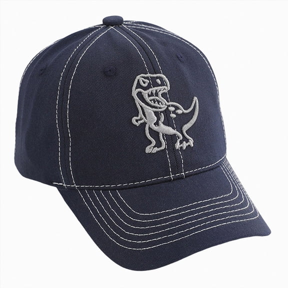 Xudanell Boys' Skull Dinosaur Hat, Embroidered Dino Washed Baseball for Kids Age 3-11