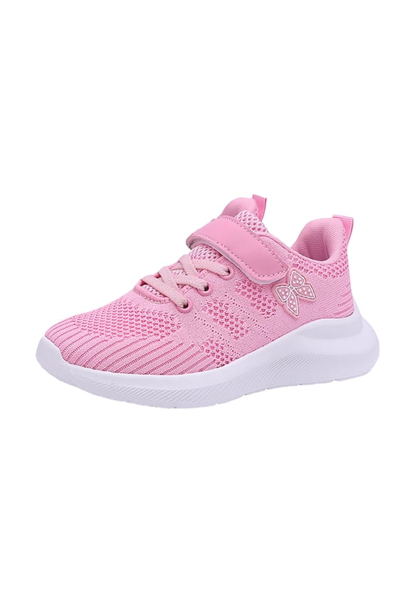 Boys Sneakers Rubber Hook Loop Flat Competition Sports Shoes Kids Sports Sneakers Pink