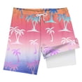 thumbnail image 1 of Xudanell Boys Sports Shorts Tree Print Gradient Swim Beach Shorts Pants Boys Swim Shorts 13-14 Years Purple, 1 of 4