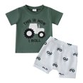 thumbnail image 1 of Xudanell Boys Summer Outfits Cotton Cartoon Baseball Shirt and Short Set for Boys Kids Hawaiian Outfit, 1 of 7