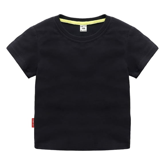 Xudanell Boys Summer Shirts Little Boys Classic Fit Crewneck T Shirt Organic Cotton Soft Short Sleeve Basic Toddlers and Kids
