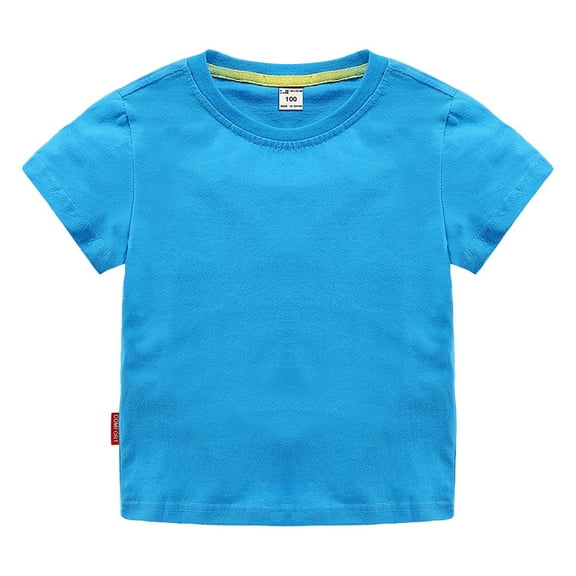 Xudanell Boys Summer Shirts Little Boys Classic Fit Crewneck T Shirt Organic Cotton Soft Short Sleeve Basic Toddlers and Kids