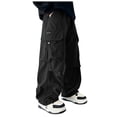 thumbnail image 1 of Xudanell Boys Sweatpants 2026 Wide Leg Baggy Cargo Pants Kids Teen Boys Trendy Streetwear Soft Athletic Joggers with Pockets (Black, 5-6 Years), 1 of 5