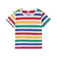 thumbnail image 1 of Xudanell Boys T-Shirts Boys Beach Shirt Funny Cartoon Print Kids Tops Childs Stripe Short Sleeve Tops Comfortable Soft Fashionable Short Sleeves, 1 of 3