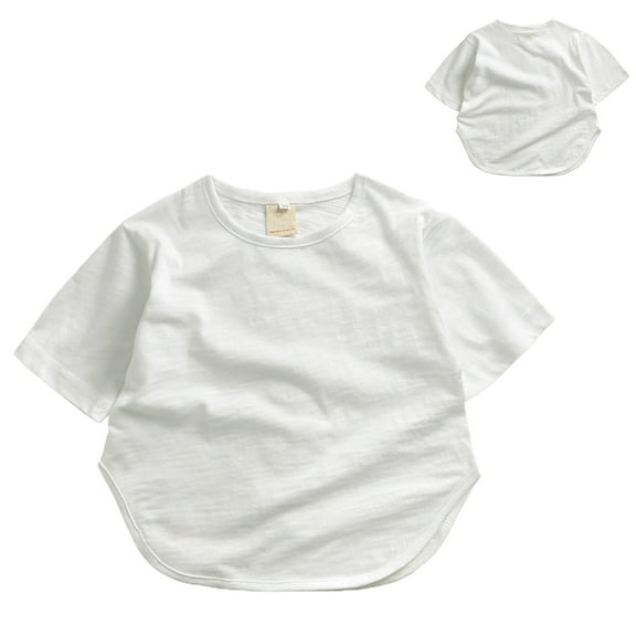 Xudanell Boys White Dress Shirt Activewear Dress Shirt Uniform Short Sleeve Boys Purple Shirt White 12-24 Months