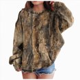 thumbnail image 1 of Xudanell Camo Hoodie Kids Cute Hoodies Maple Leaf Print Oversized Drop Shoulder Fleece Hooded Sweatshirt Pullover With Pocket Coffee,Size 5-6 Years, 1 of 7