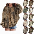 thumbnail image 1 of Xudanell Camo Hoodies For Teen Girls Oversized Long Sleeve Sweatshirt Hooded Cute Y2K Hoodie Teen Outfits 2-14 Years Brown,Size 4-5 Years, 1 of 7